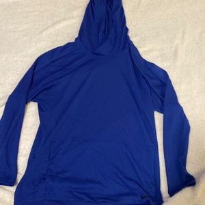 Blue Nike Dri fit hoodie with pockets